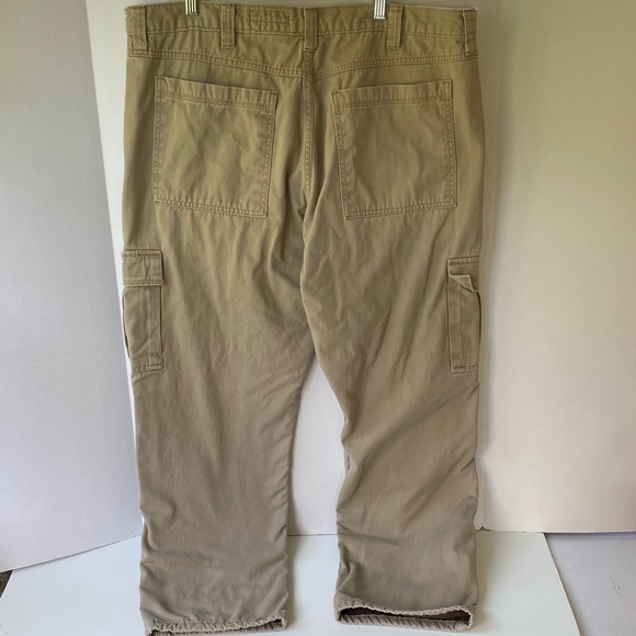 Wrangler Men's  Size 40x32 Flannel lined Tan Cargo Pants - Picture 6 of 7